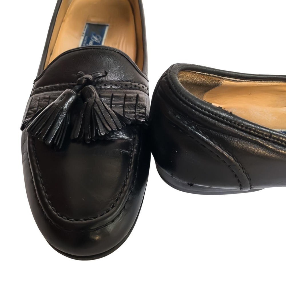 Bragano Italy Tassel Kiltie Loafers Mens 10.5M Black Leather Dress Shoes C00895